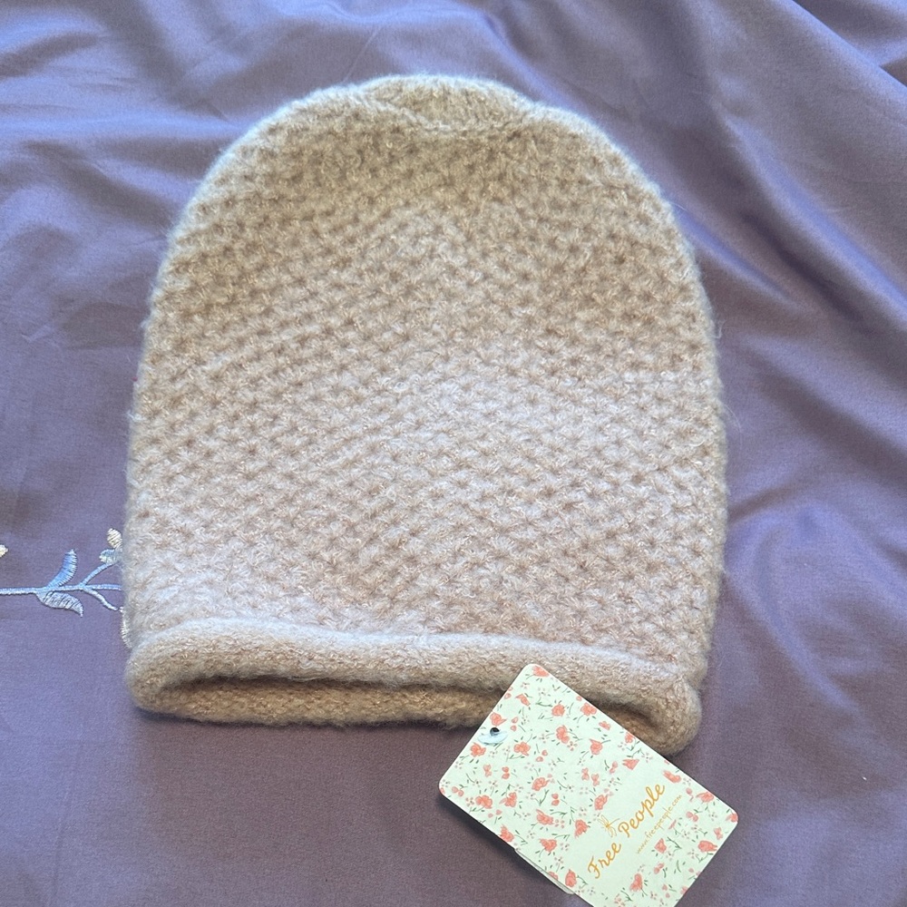 Free People Pink Textured Beanie